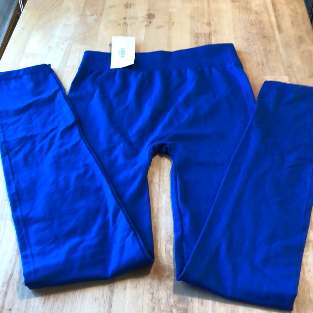 Blue fleece leggings